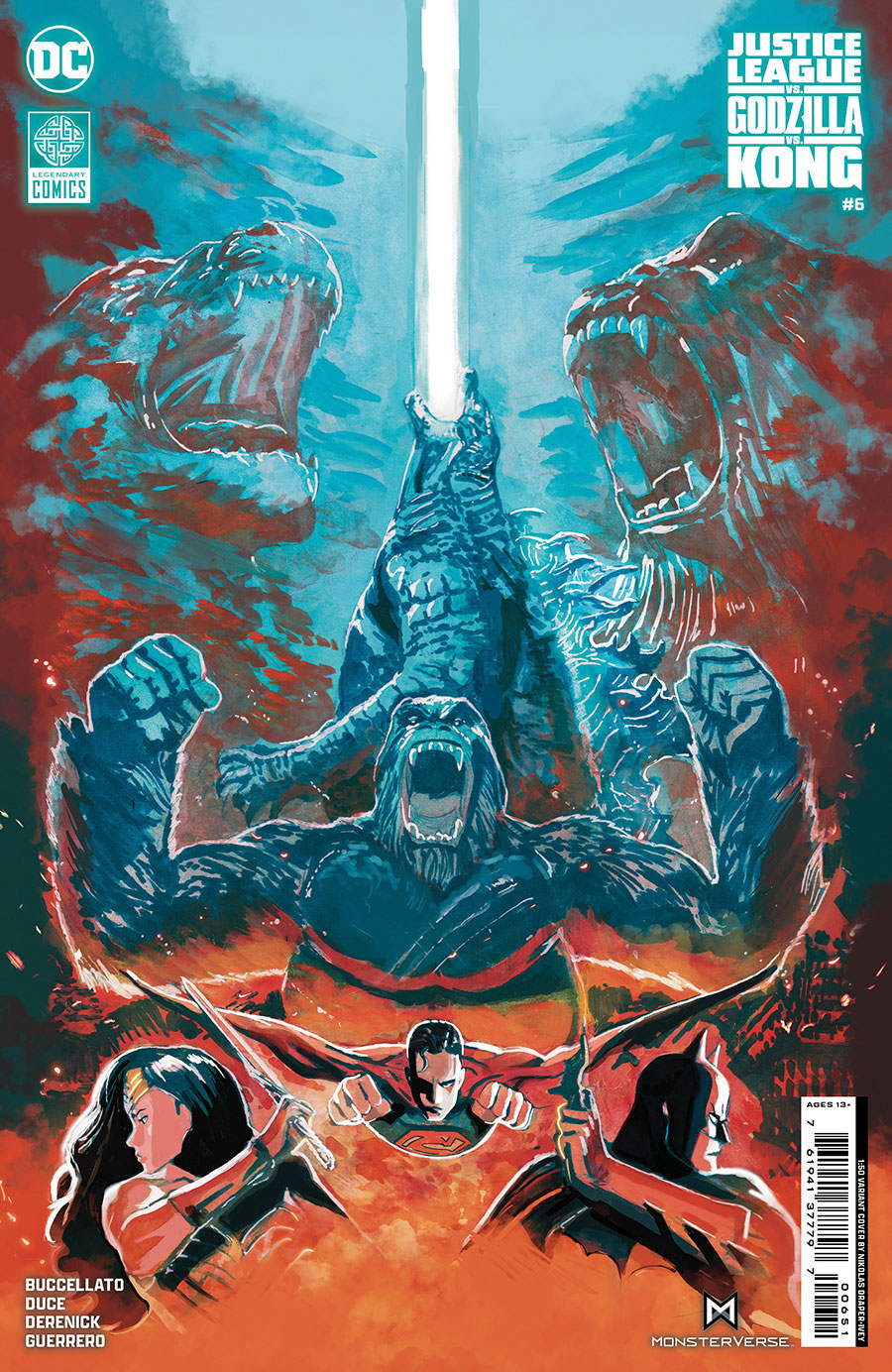 Justice League vs Godzilla vs Kong #6 Cover E Incentive Nikolas Draper-Ivey Card Stock Variant Cover
