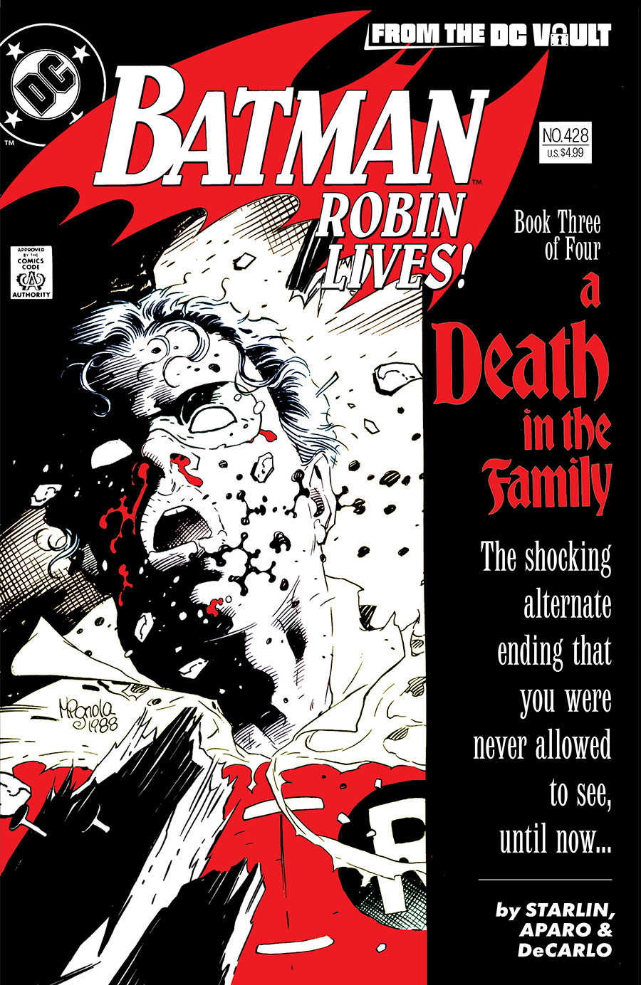 Batman #428 Robin Lives (One Shot) Cover D 2nd Ptg A Mike Mignola Black White & Red Variant Cover