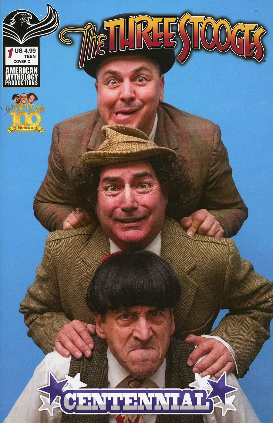 Three Stooges Centennial #1 (One Shot) Cover C Variant New Stooges Photo Cover