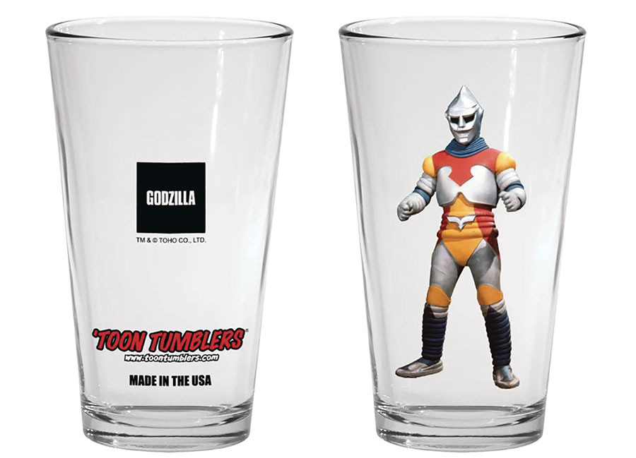 Toho Toon Tumblers Pint Glass - Jet Jaguar
