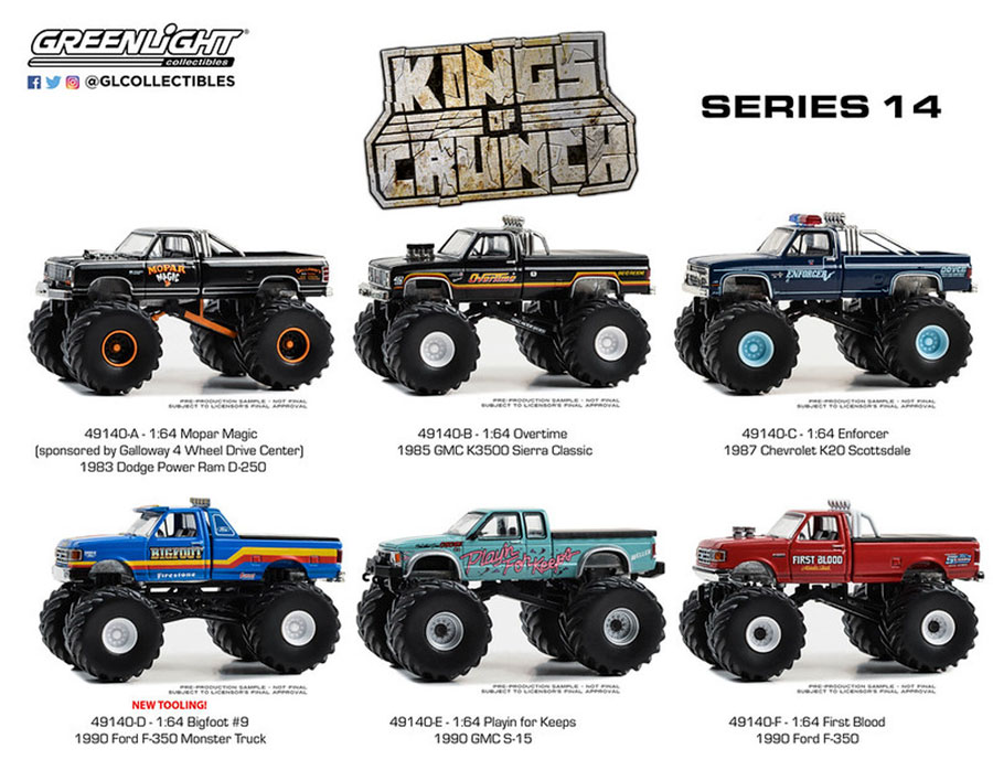 Kings Of Crunch 1/64 Scale Die-Cast Series 14 6-Piece Assortment Case