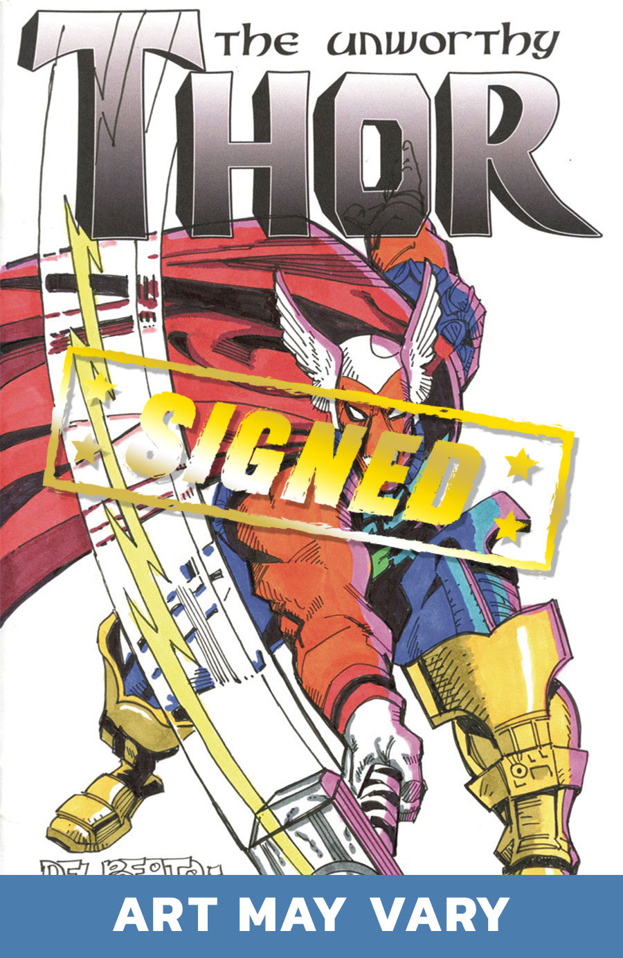 Marvel Comics Commissioned Cover Art Signed & Remarked By Mariano Nicieza & Joe Delbeato With A Beta Ray Bill Hand-Drawn Sketch