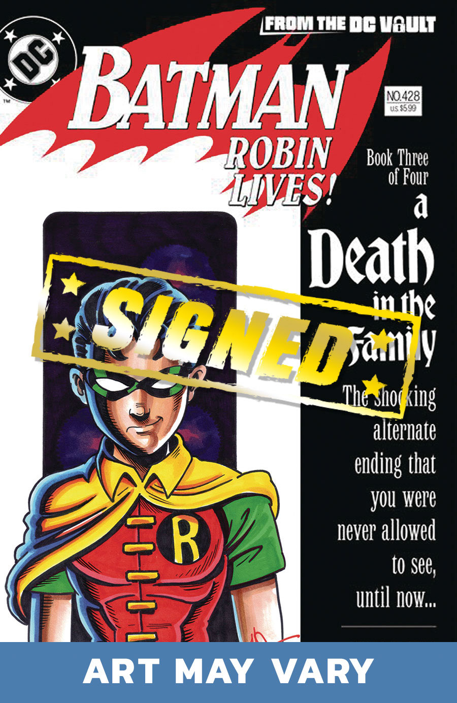 Batman #428 Robin Lives (One Shot) Cover H DF Blank Variant Commissioned Cover Art Signed & Remarked By Ken Haeser With A Robin Hand-Drawn Sketch