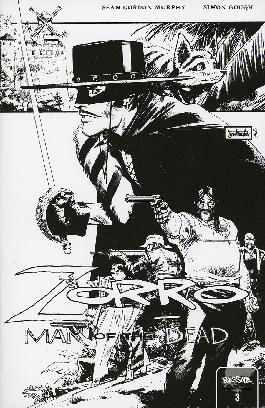 Zorro Man Of The Dead #3 Cover E Incentive Sean Gordon Murphy Black & White Cover