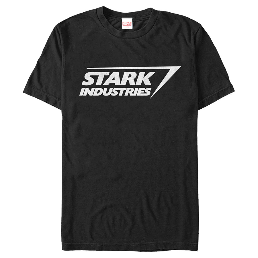 Iron Man Stark Industries Logo Black Mens T-Shirt Large