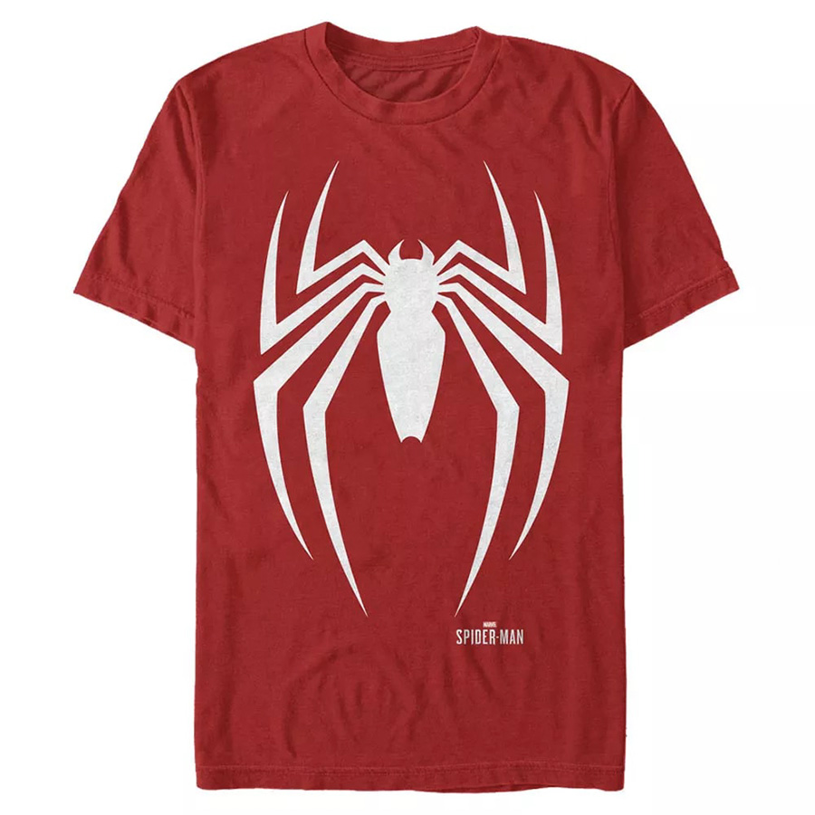 Marvel Gamerverse Spider-Man Logo Red Mens T-Shirt Large