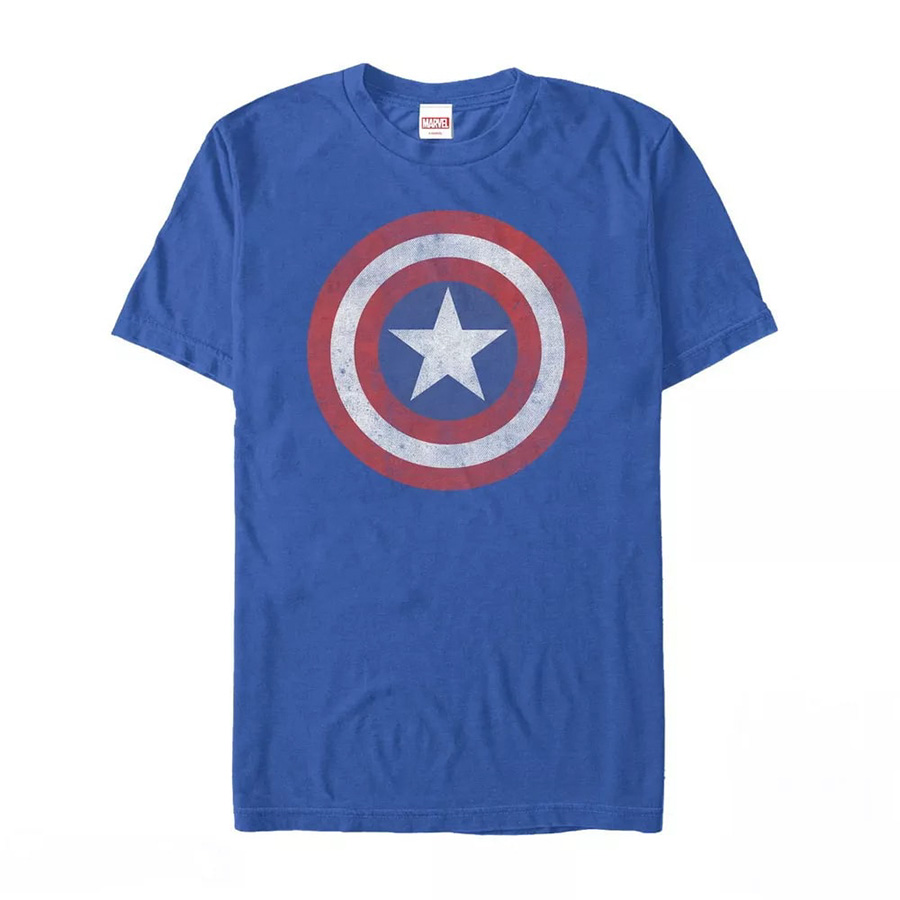 Marvel Captain America Classic Shield Royal Mens T-Shirt Large