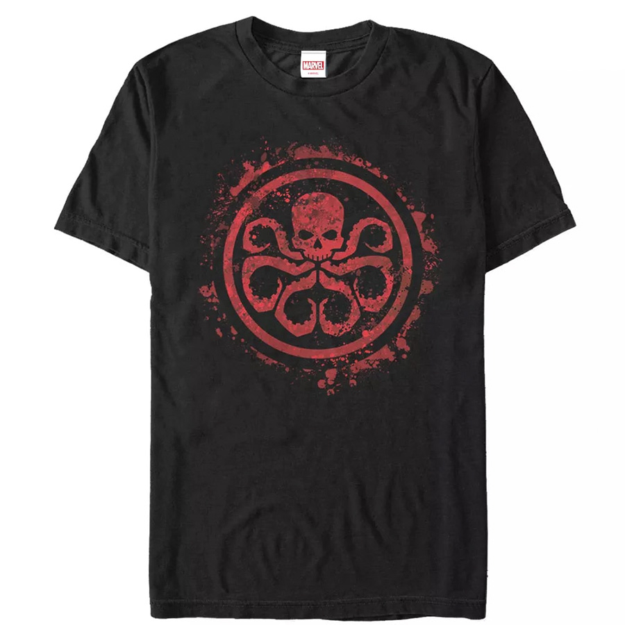 Marvel Hydra Logo Black Mens T-Shirt Large