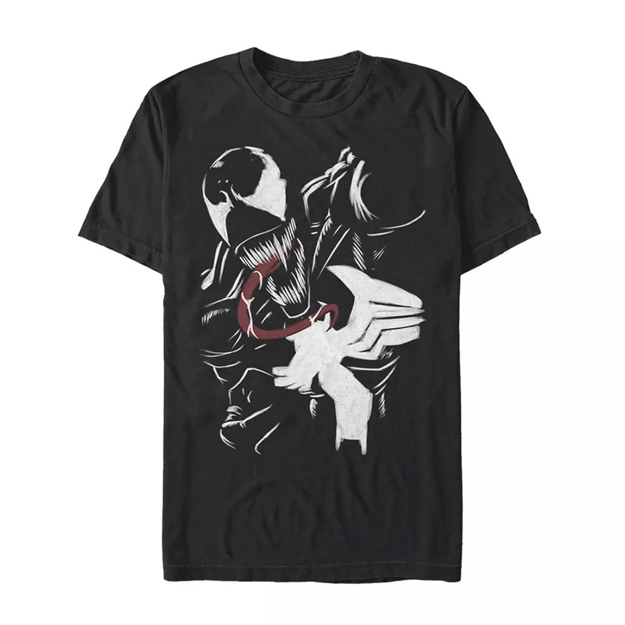 Marvel Venom Paint Print Black Mens T-Shirt Large