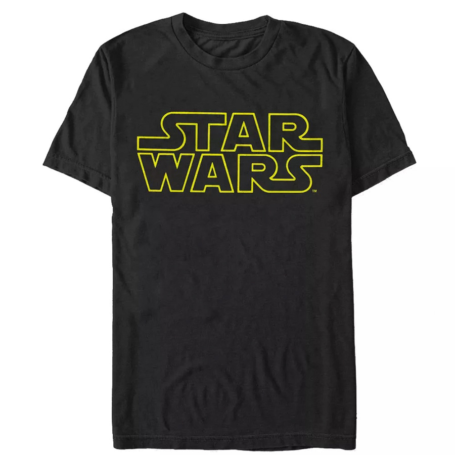 Star Wars Movie Logo Black Mens T-Shirt Large