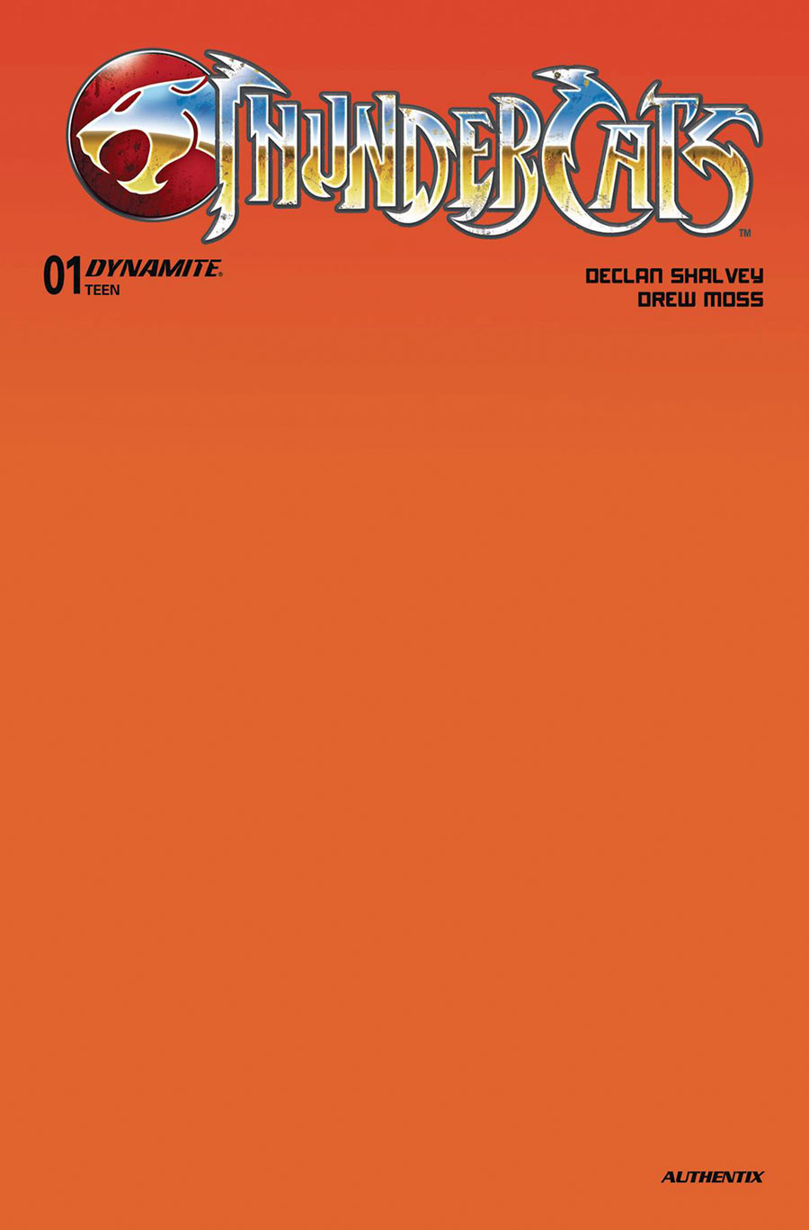 Thundercats Vol 3 #1 Cover Z-E Variant Orange Blank Authentix Cover (Limit 1 Per Customer)
