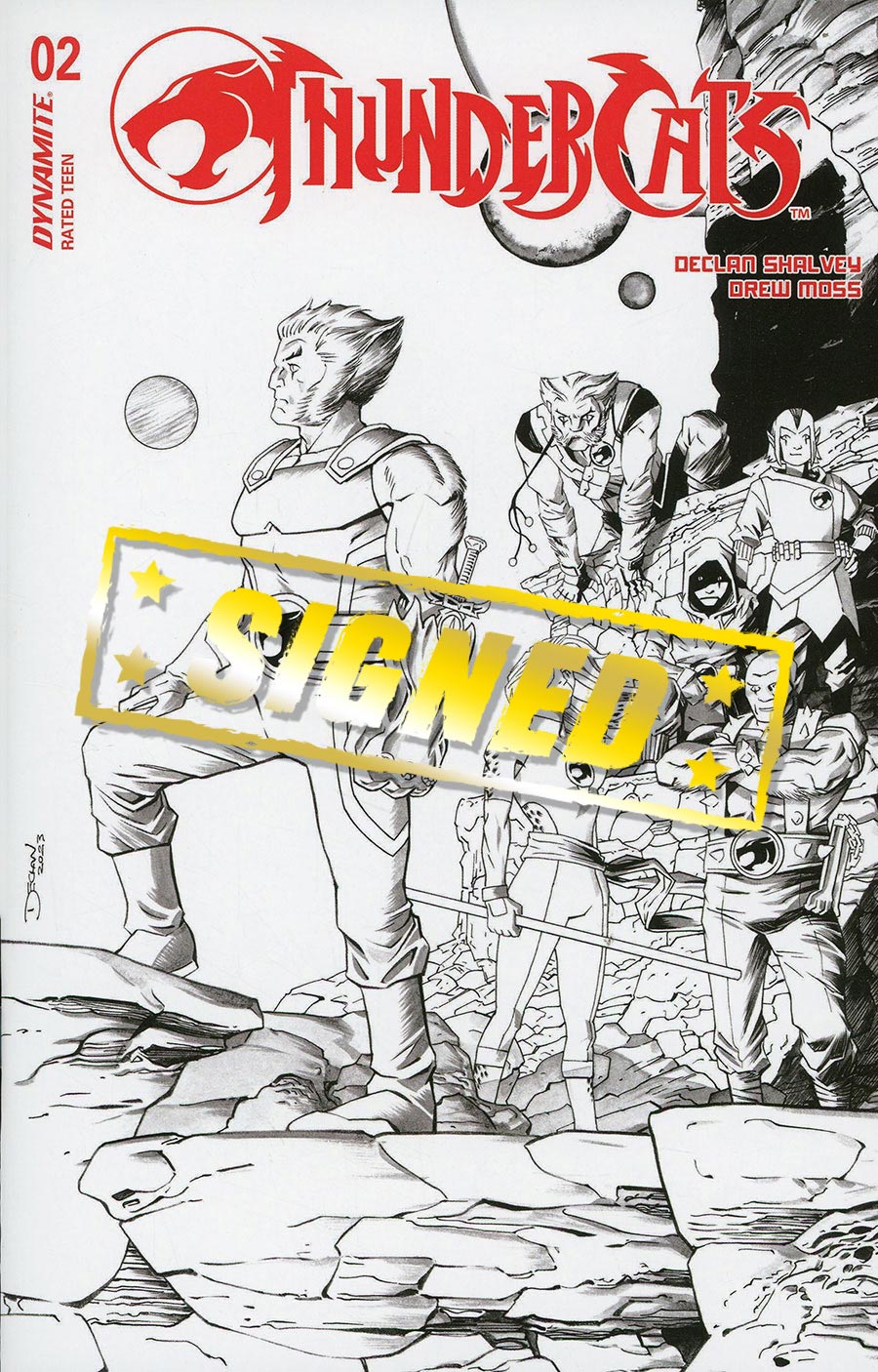 Thundercats Vol 3 #2 Cover Z-S Incentive Declan Shalvey Line Art Cover Signed By Declan Shalvey