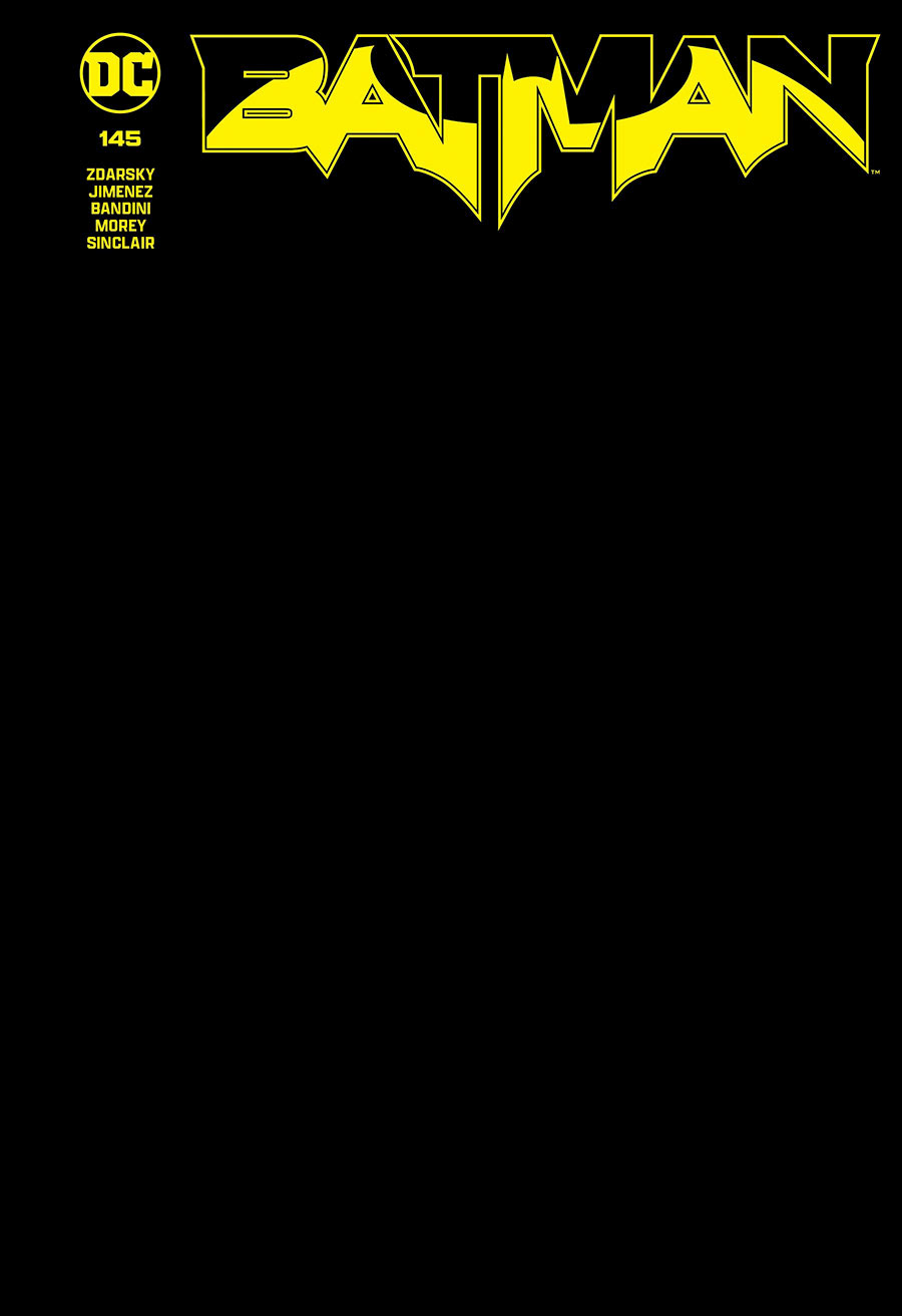 Batman Vol 3 #145 Cover D Variant Black Blank Card Stock Cover