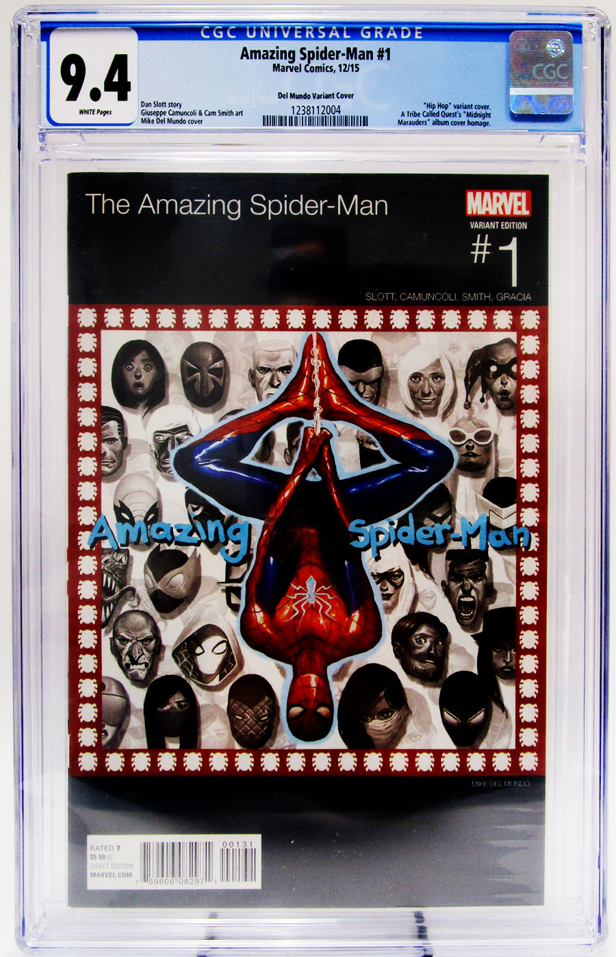 Amazing Spider-Man Vol 4 #1 Cover X Variant Mike Del Mundo Marvel Hip-Hop Cover CGC 9.4