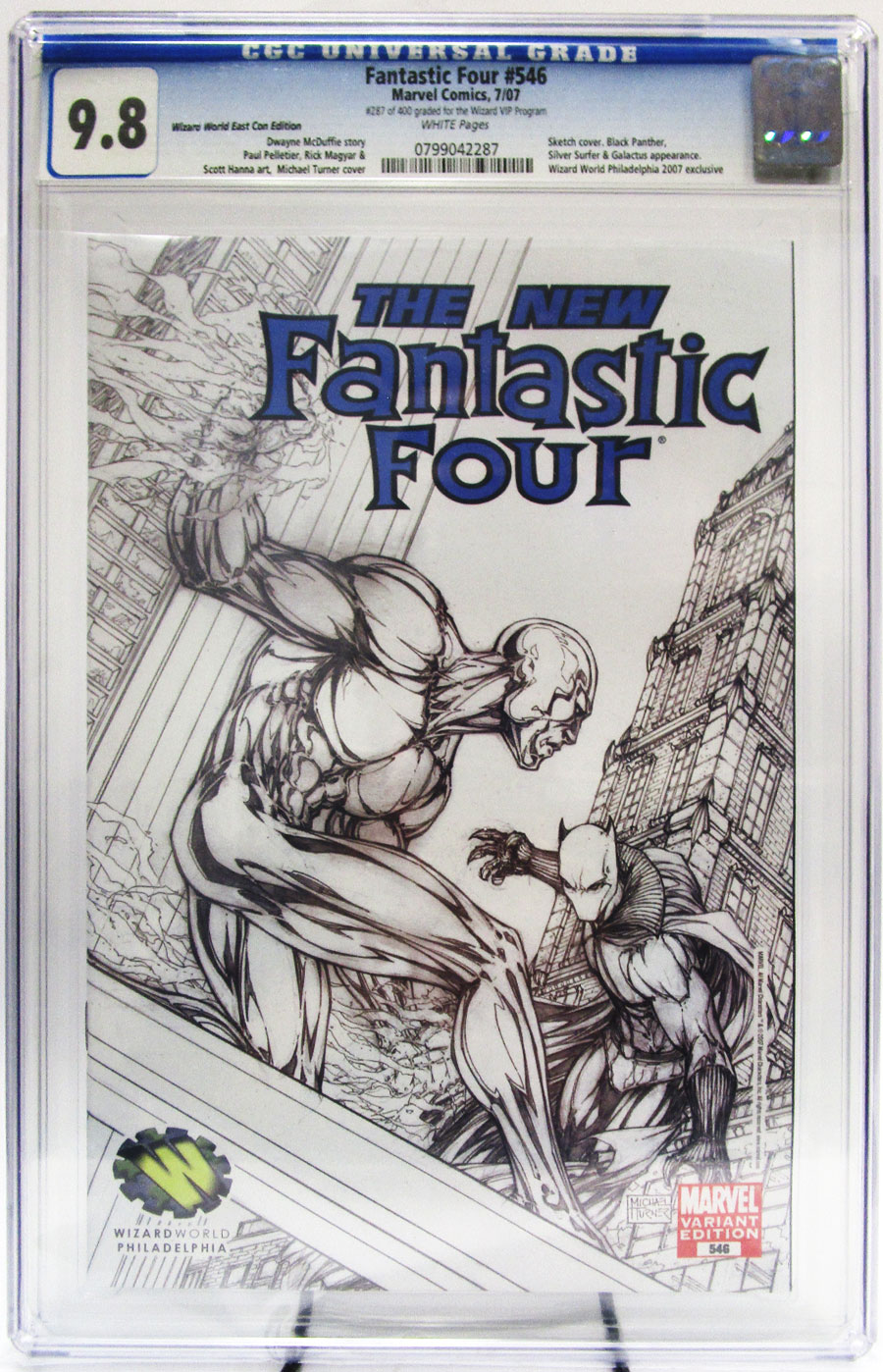 Fantastic Four Vol 3 #546 Cover D Michael Turner WWP Sketch Cover CGC 9.8