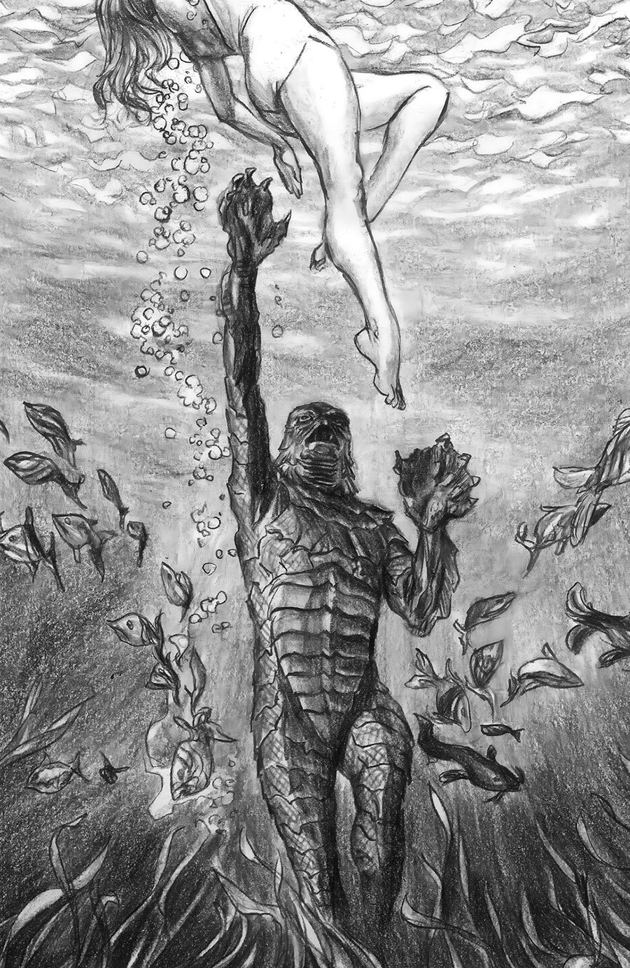 Universal Monsters Creature From The Black Lagoon Lives #1 Cover F Incentive Alex Ross Pencil Variant Cover