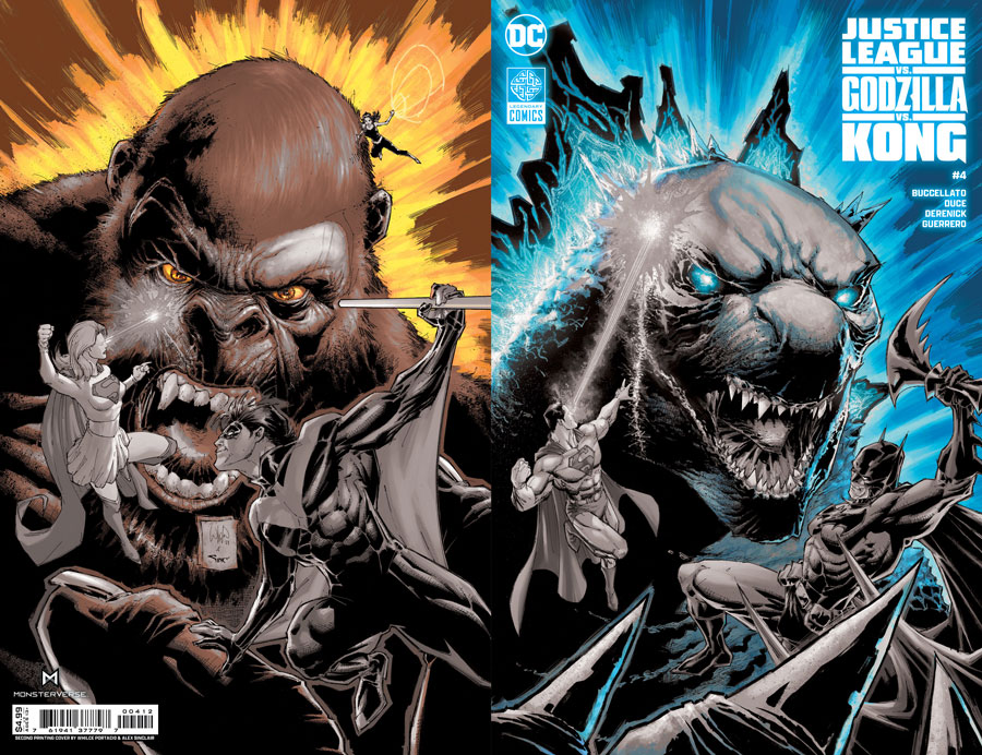 Justice League vs Godzilla vs Kong #4 Cover F 2nd Ptg Whilce Portacio Recolored Wraparound Variant Cover