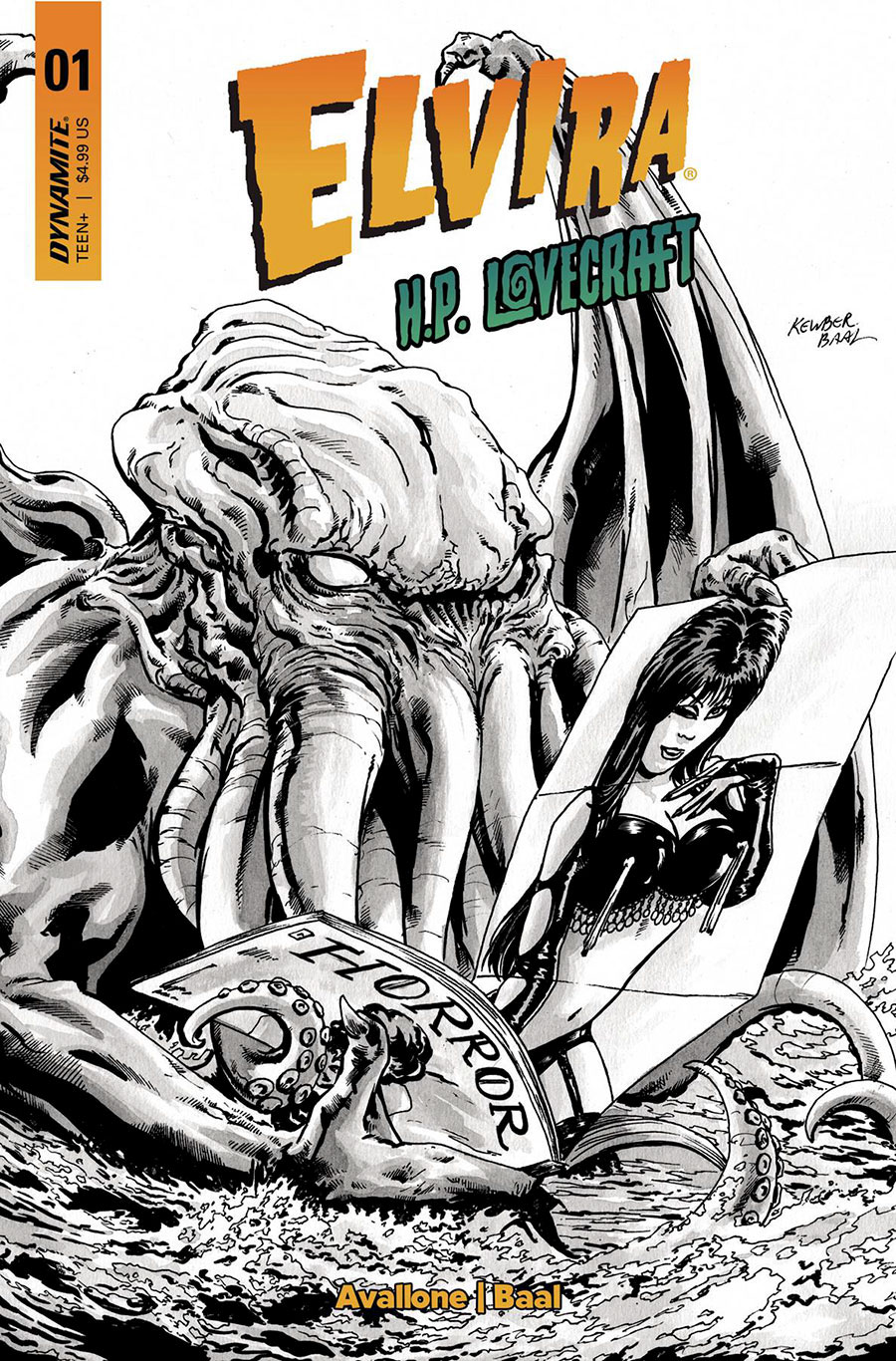 Elvira Meets HP Lovecraft #1 Cover L Incentive Kewber Baal Line Art Cover