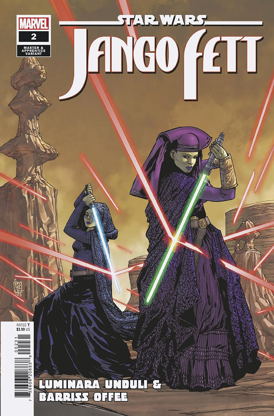 Star Wars Jango Fett #2 Cover B Variant Giuseppe Camuncoli Master & Apprentice Luminara Unduli & Barriss Offee Cover