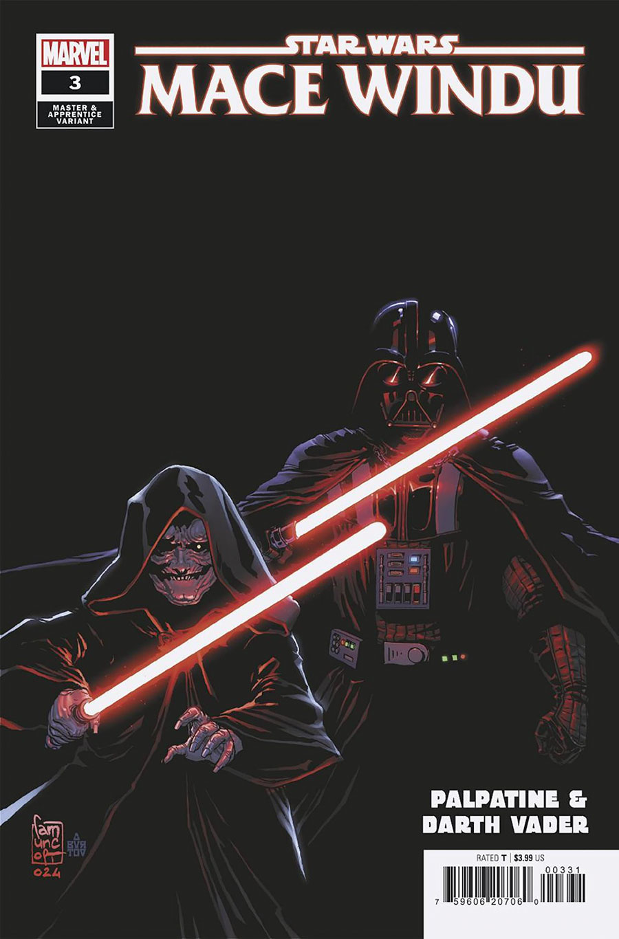 Star Wars Mace Windu #3 Cover B Variant Giuseppe Camuncoli Master & Apprentice Palpatine & Darth Vader Cover (Limit 1 Per Customer)