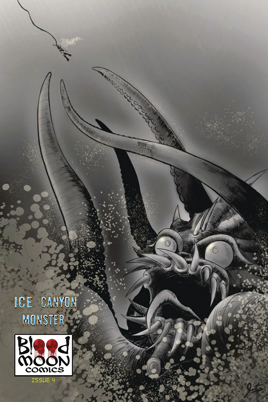 Ice Canyon Monster #4 Cover B Variant Jonnuel Ortega Black & White Cover