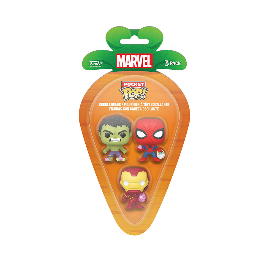 Pocket POP Carrot Marvel Spider-Man Iron Man Hulk 3-Pack Figure