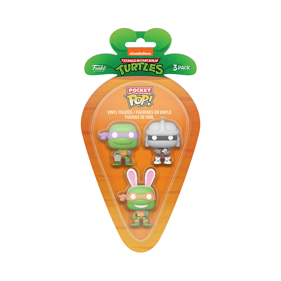 Pocket POP Carrot Teenage Mutant Ninja Turtles Donatello Shredder Michelangelo 3-Pack Figure
