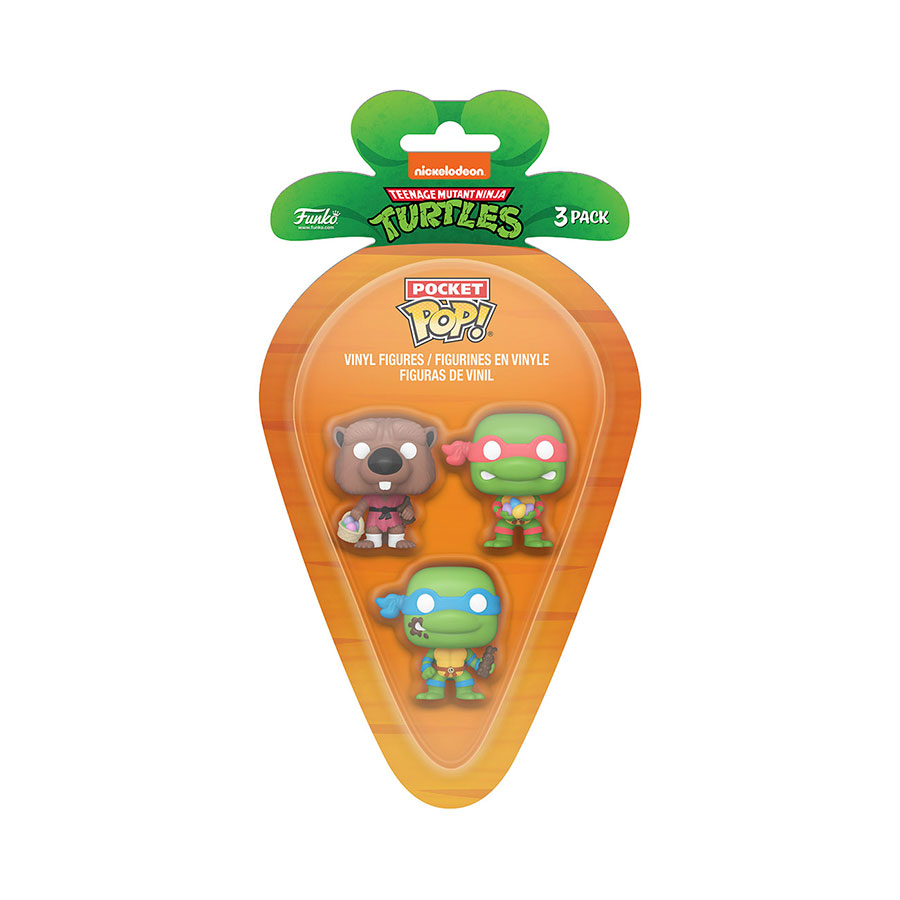 Pocket POP Carrot Teenage Mutant Ninja Turtles Leonardo Raphael Splinter 3-Pack Figure