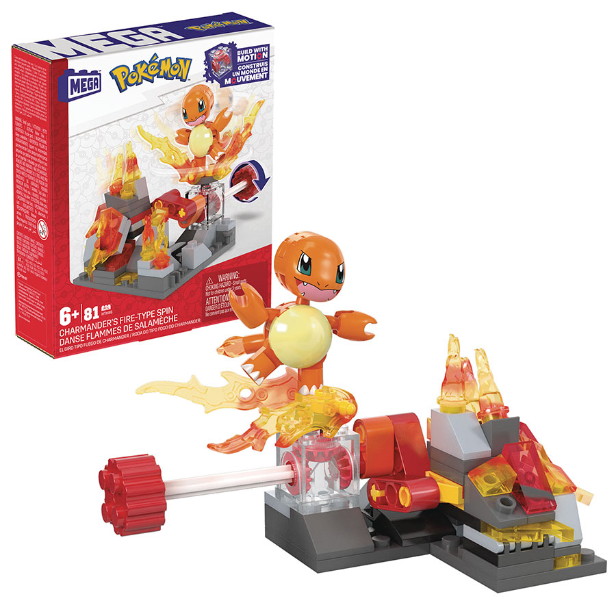 Mega Construx Pokemon Charmanders Fire-Type Spin Set