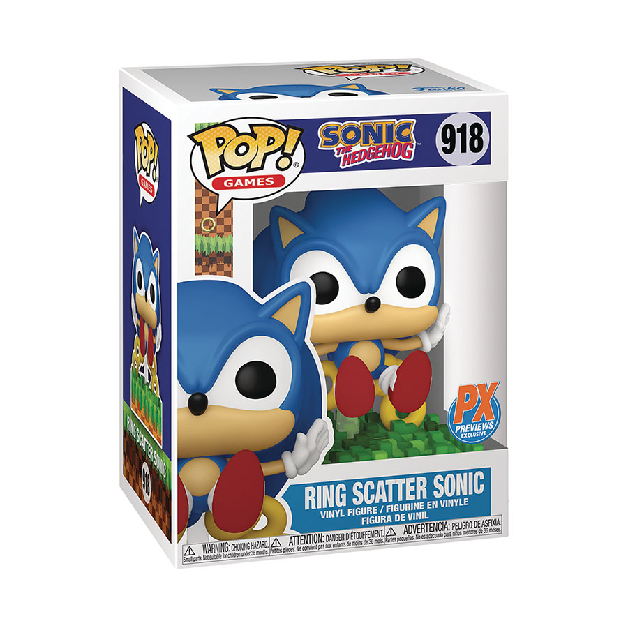 POP Games Sonic The Hedgehog Ring Scatter Sonic Previews Exclusive Vinyl Figure