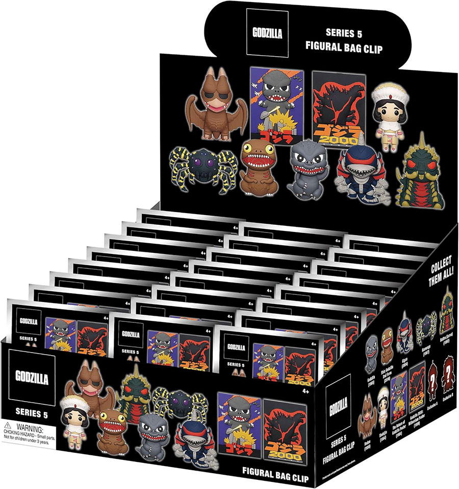 Godzilla 3D Foam Bag Clip Series 5 Blind Mystery Box 24-Piece Display