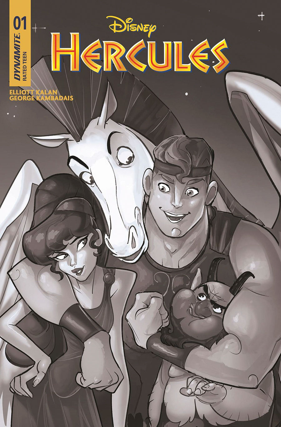 Disney Hercules #1 Cover L Incentive Matteo Lolli Black & White Cover