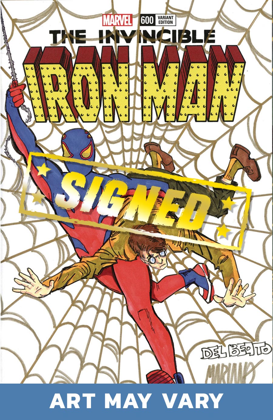 Marvel Comics Commissioned Art Signed & Remarked By Mariano Nicieza & Joe Delbeato With An Amazing Fantasy 15 Homage Spider-Boy Hand-Drawn Sketch