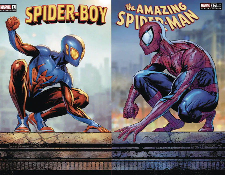 Spider-Boy #1 & Amazing Spider-Man Vol 6 #37 DF Comicxposure Exclusive Tyler Kirkham Connecting Variant Cover Set