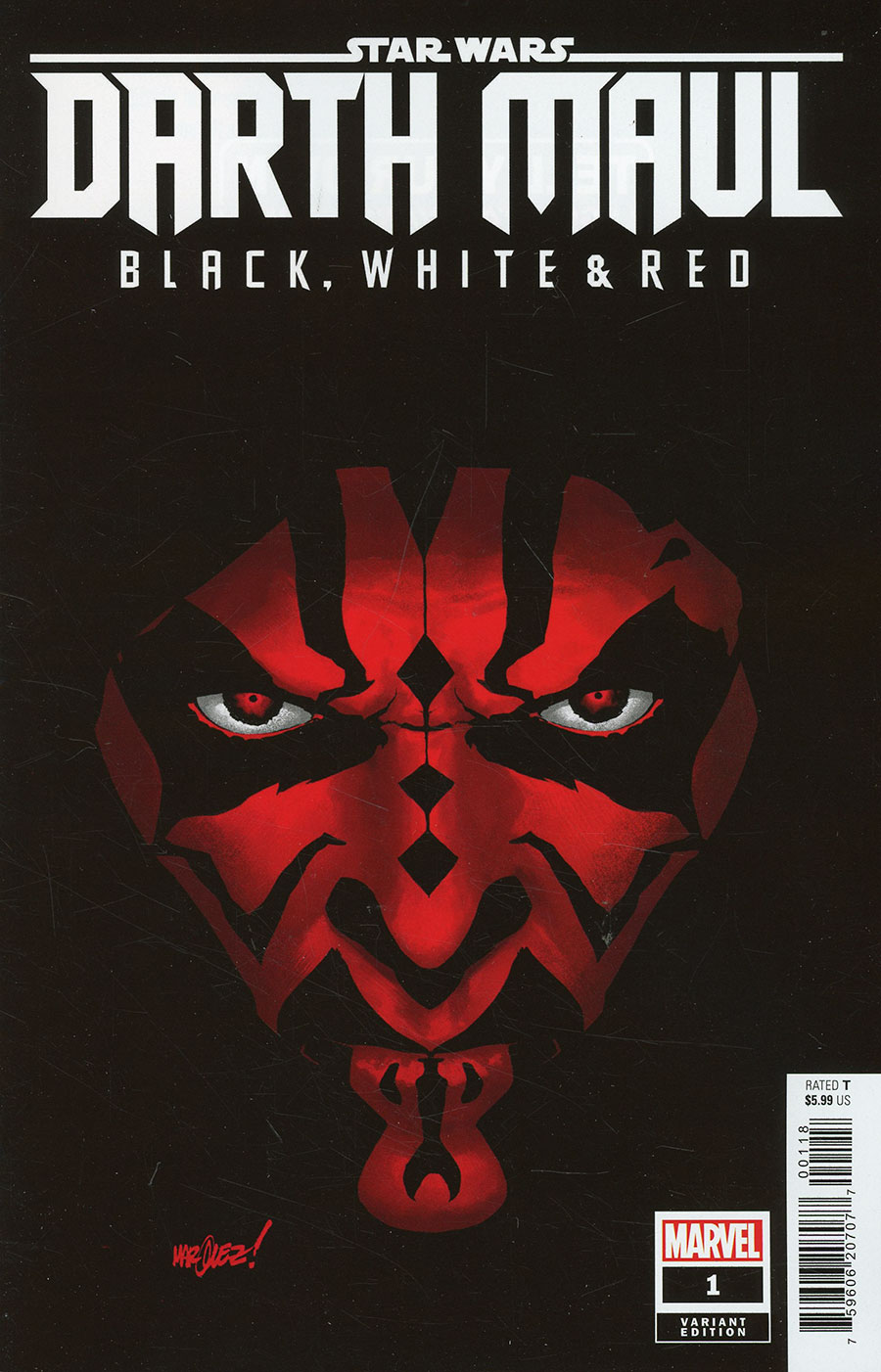 Star Wars Darth Maul Black White & Red #1 Cover E Incentive David Marquez Variant Cover