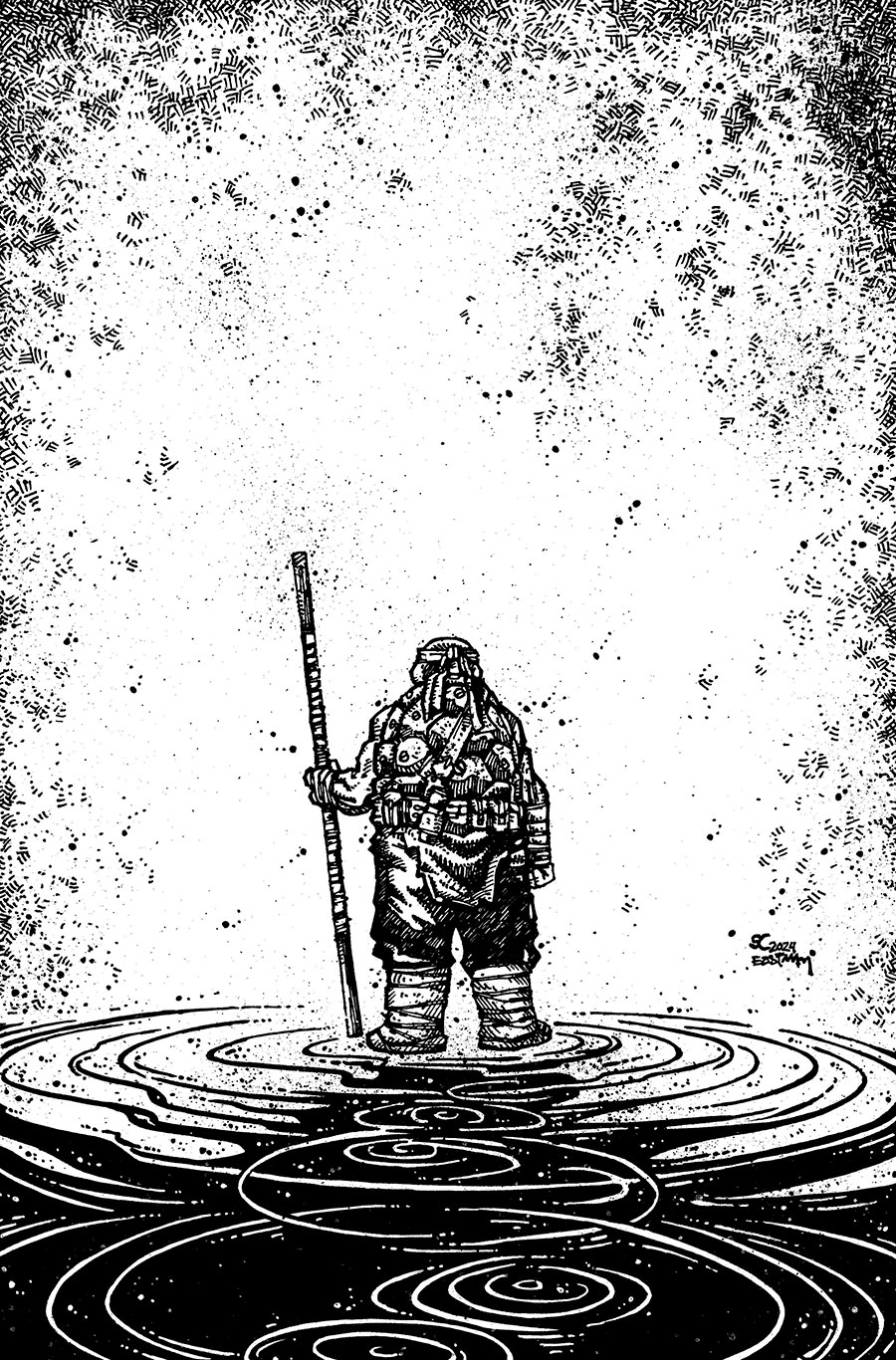 Teenage Mutant Ninja Turtles Vol 5 #150 Cover H Incentive Sophie Campbell & Kevin Eastman Black & White Virgin Cover