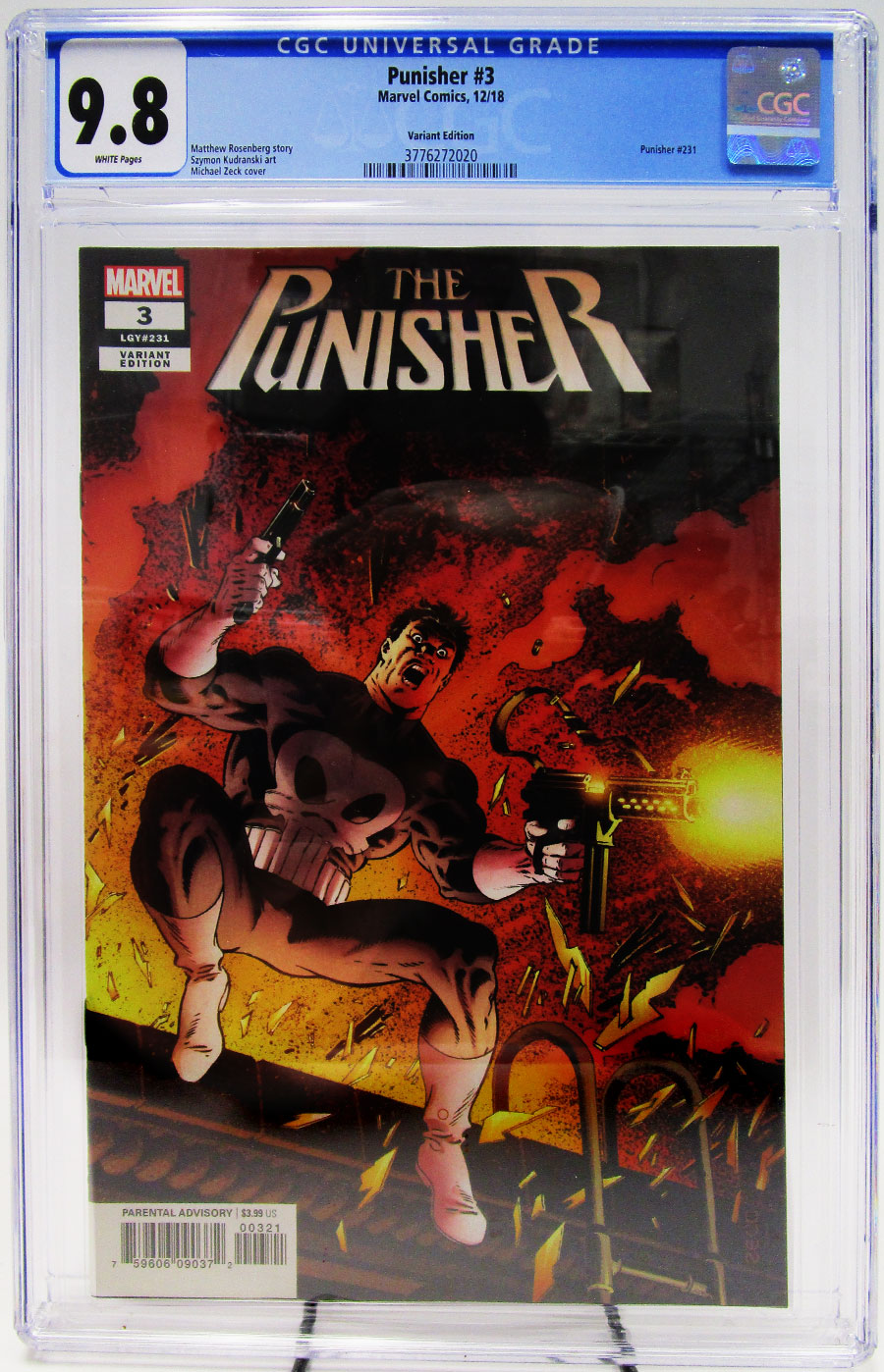 Punisher Vol 11 #3 Cover E Incentive Mike Zeck Remastered Color Variant Cover CGC 9.8