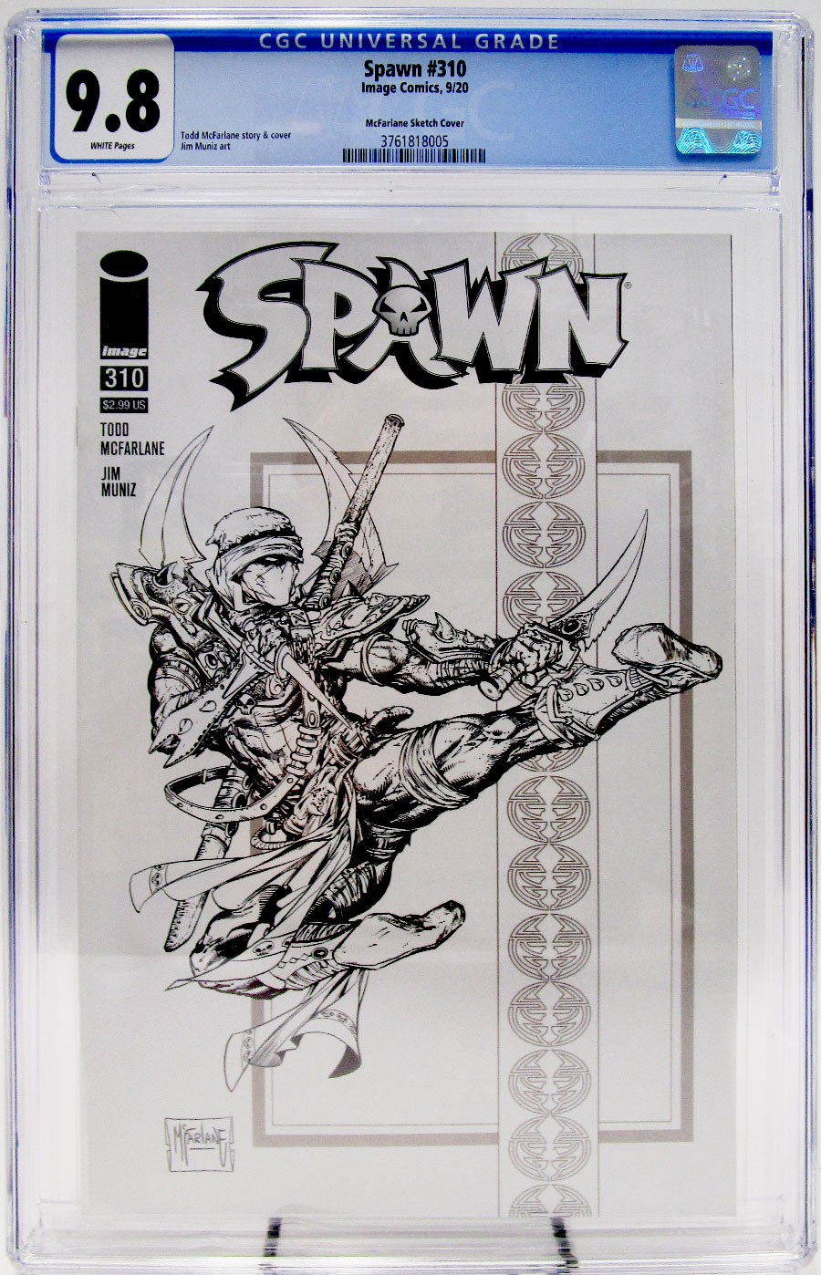 Spawn #310 Cover F Incentive Todd McFarlane Black & White Cover CGC 9.8