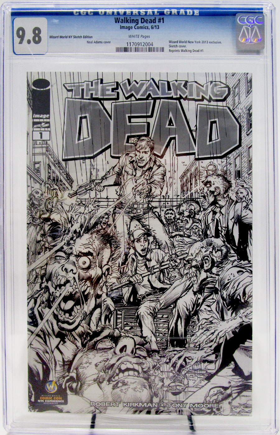 Walking Dead #1 Cover Z-Z-J Wizard World Neal Adams NYC Variant CGC 9.8