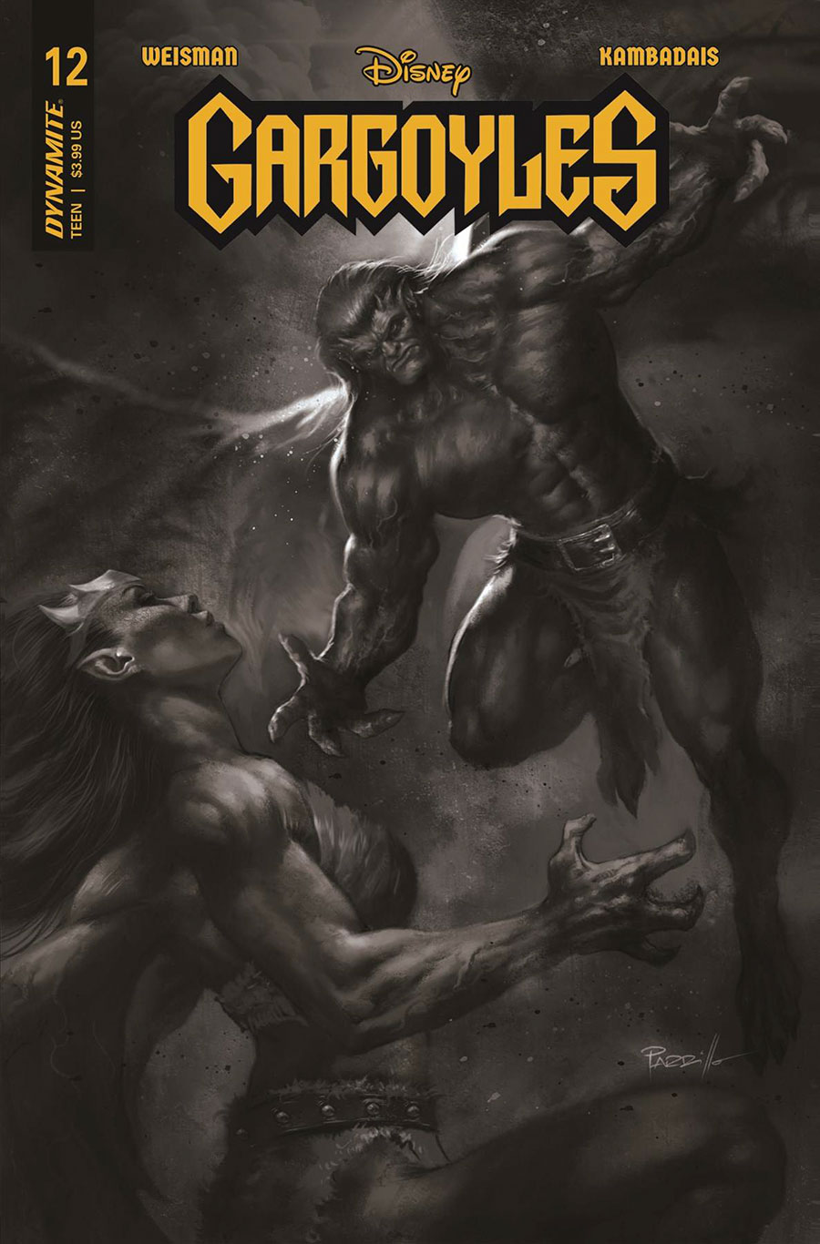 Gargoyles Vol 3 #12 Cover S Incentive Lucio Parrillo Black & White Cover
