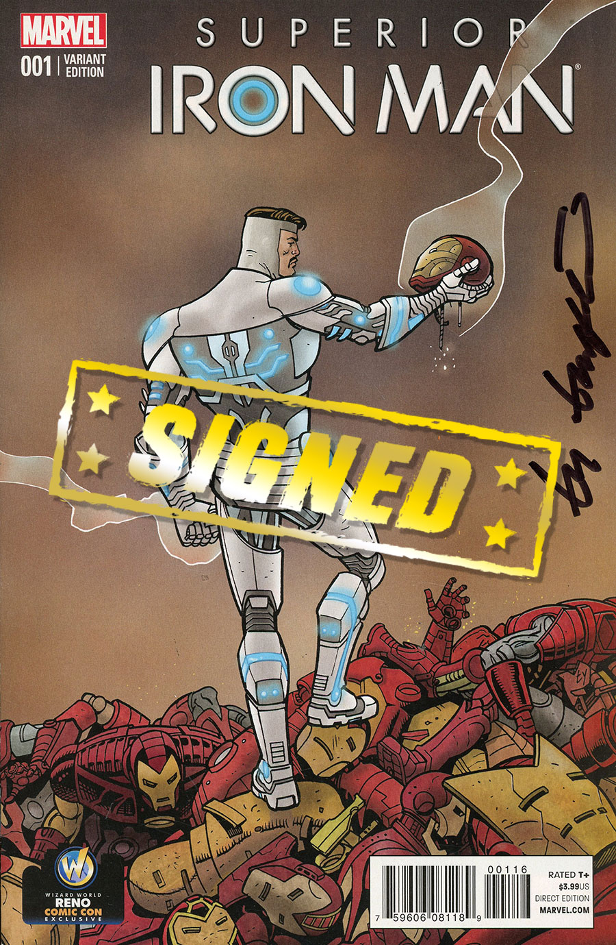 Superior Iron Man #1 Cover L Wizard World Reno Comic Con Exclusive Ty Templeton Variant Cover Signed By Tom Taylor