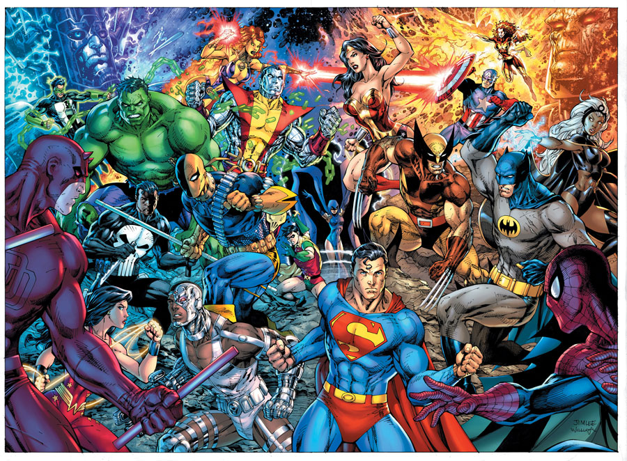 DC Versus Marvel Omnibus HC Direct Market Exclusive Jim Lee & Scott Williams Wraparound Variant Cover