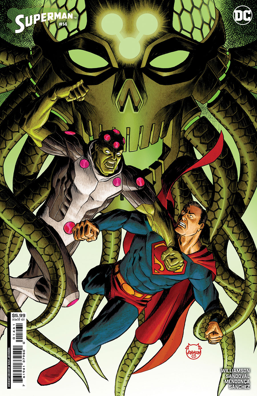 Superman Vol 7 #14 Cover C Variant Dave Johnson Card Stock Cover (House Of Brainiac Part 4)
