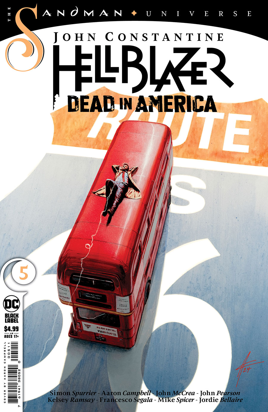 John Constantine Hellblazer Dead In America #5 Cover A Regular Aaron Campbell Cover