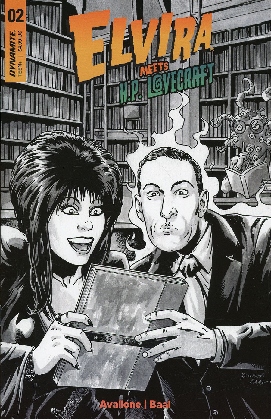 Elvira Meets HP Lovecraft #2 Cover I Incentive Kewber Baal Line Art Cover