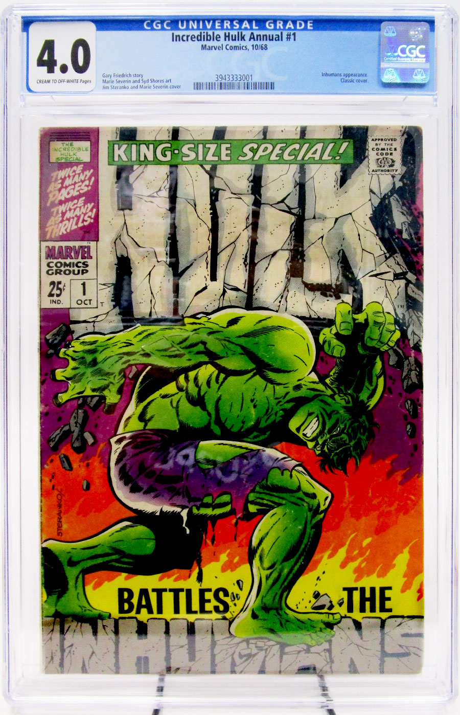 Incredible Hulk King Size Special #1 Cover B CGC 4.0