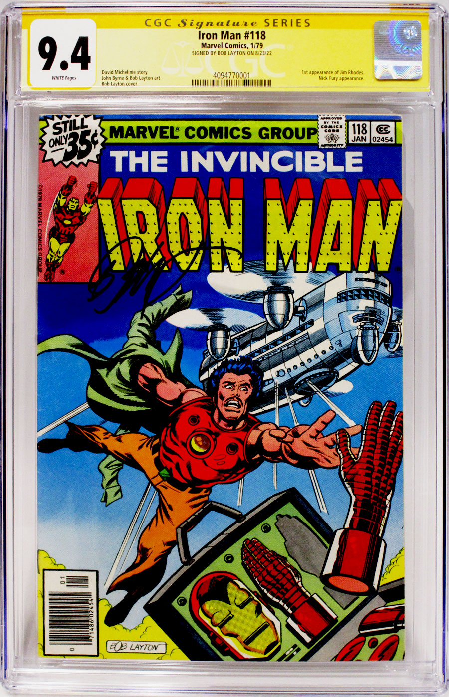 Iron Man #118 Cover B Signed by Bob Layton CGC Signature Series 9.4
