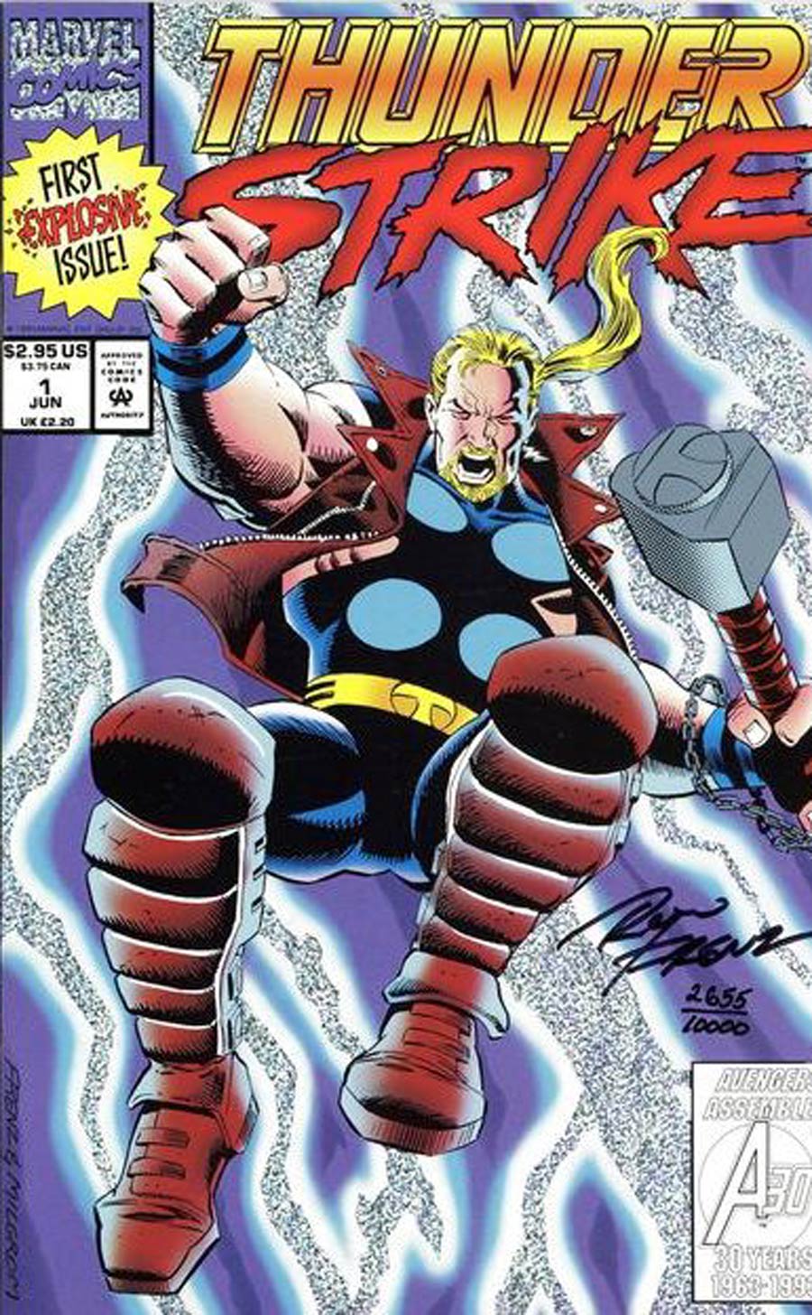 Thunderstrike #1 Cover B DF Signed By Ron Frenz