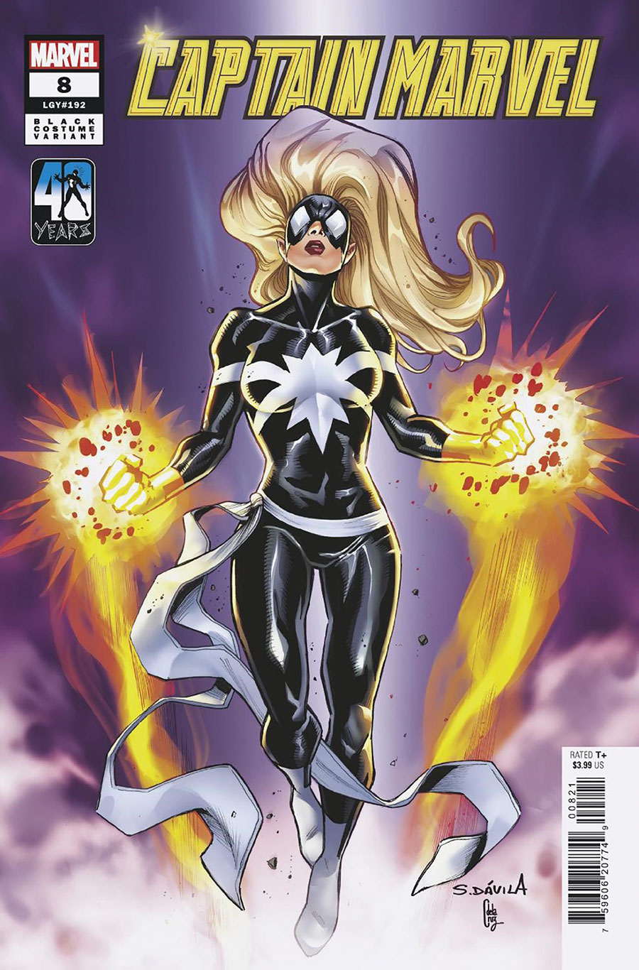 Captain Marvel Vol 10 #8 Cover B Variant Sergio Davila Black Costume Cover