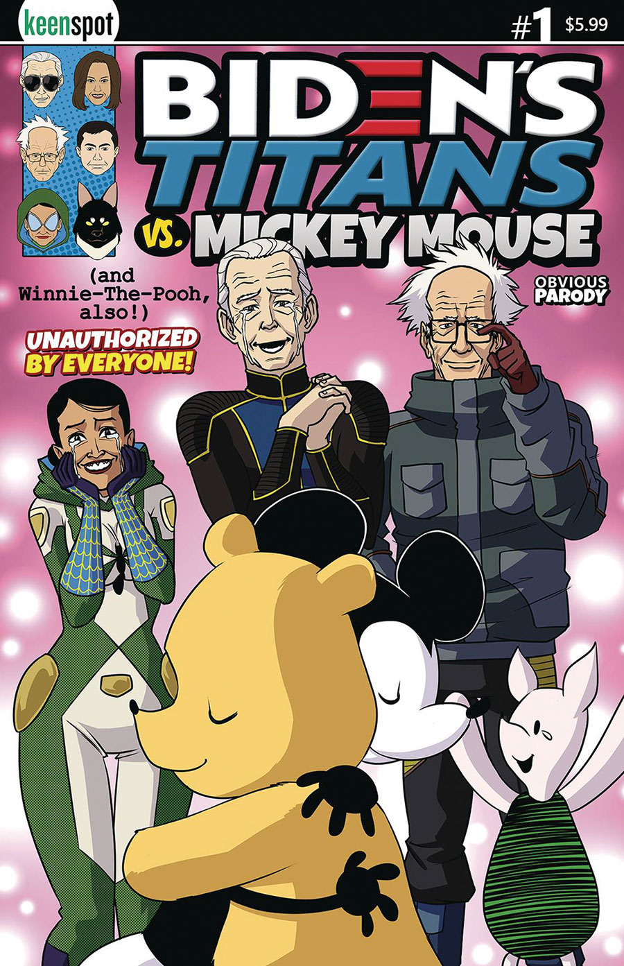 Bidens Titans vs Mickey Mouse (Unauthorized) #1 Cover D Variant Mick & Pooh Reunited Cover